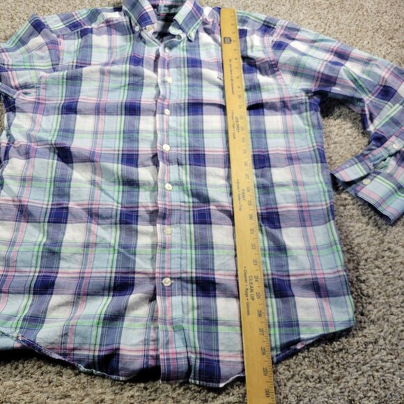 Vineyard Vines Shirt Mens Large Check Button Down Colorful Whale Preppy - Picture 4 of 7